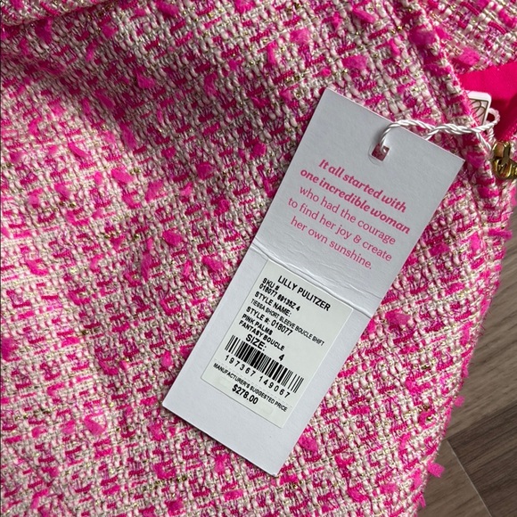 Lilly Pulitzer Pink Puff Sleeve Mock Neck Dress - Picture 2 of 4